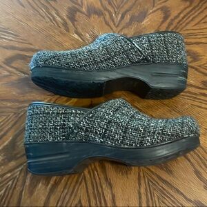 Dansko Black and White Vegan Pro Clogs